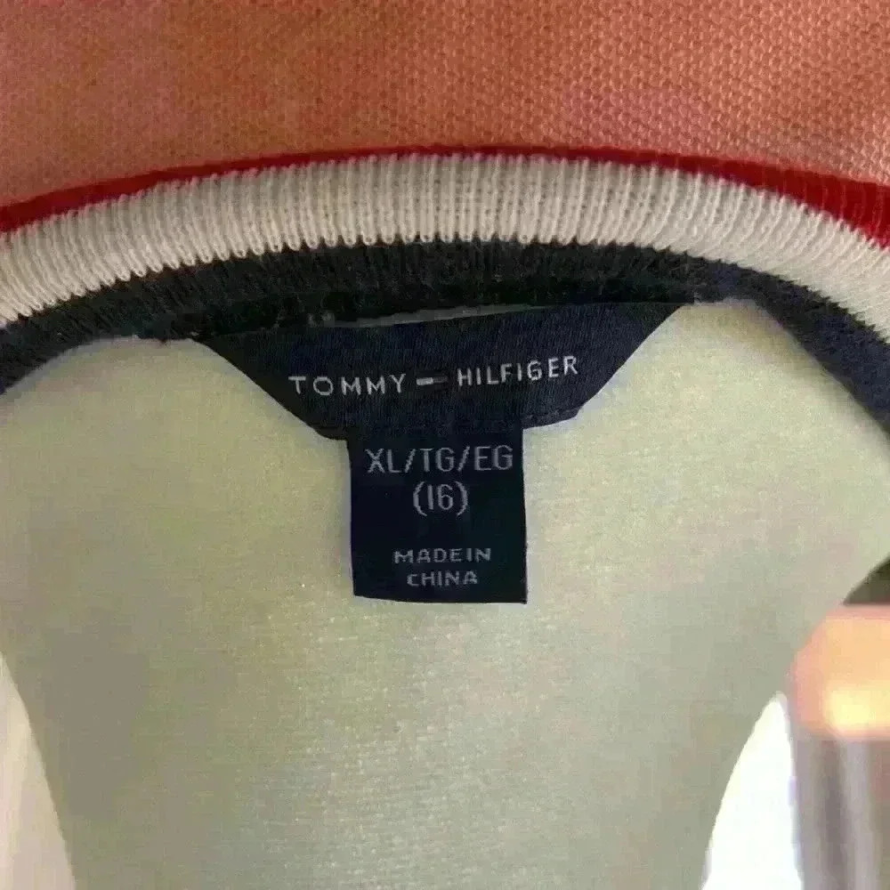 Tommy Hilfiger Girl’s Pique Dress. Ruffle Sleeves. Peach colored. Size 16